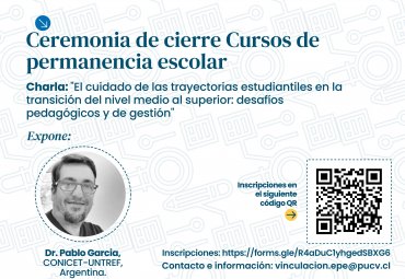 Escuela de Pedagogía invita a Ceremonia de Certificación de Cursos de Permanencia Escolar 2024