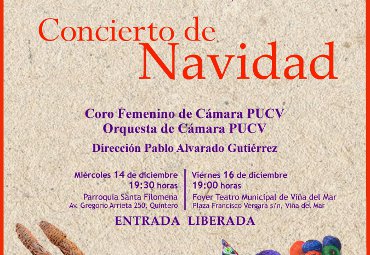 Coro y Orquesta de la PUCV ofrecen concierto navideño en Quintero y Viña del Mar