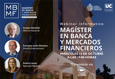 Webinar informativo Magíster en Banca y Mercados Financieros PUCV
