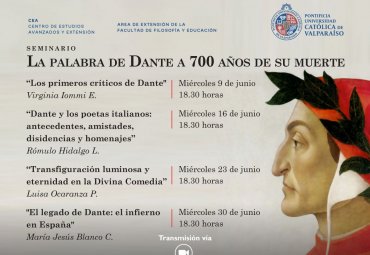 Invitan a Seminario “La palabra de Dante a 700 años de su muerte”