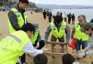 PUCV desarrolla valiosa labor educativa en limpieza de Playa Caleta Portales - Foto 3