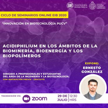 Seminario: Acidiphilium en los ámbitos de la biominería, bioenergía y los biopolímeros. Dr. Ernesto González