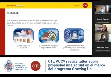 OTL PUCV realiza taller sobre propiedad intelectual en el marco del programa Growing Up