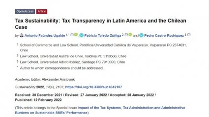 Profesor Antonio Faúndez publica trabajo en en el journal "Sustainability"