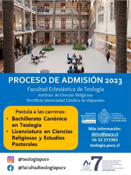 Este 2023 estudia en la Facultad Eclesiástica de Teología PUCV