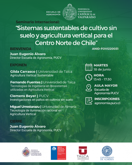 Seminario: “Sistemas sustentables de cultivo sin suelo y agricultura vertical para el Centro Norte de Chile”