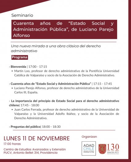 Seminario “Cuarenta años de ‘Estado Social y Administración Pública’ de Luciano Parejo Alfonso"