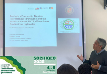 Académico de la Escuela de Comercio expone en Congreso SOCHIGEO 2025 destacando la vinculación entre educación técnico-profesional y territorio